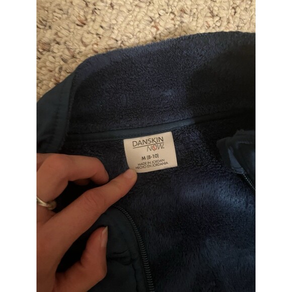 Danskin Now Women's Active Full Zip Fleece Hoodie Jacket Blue, Size M - Picture 3 of 4